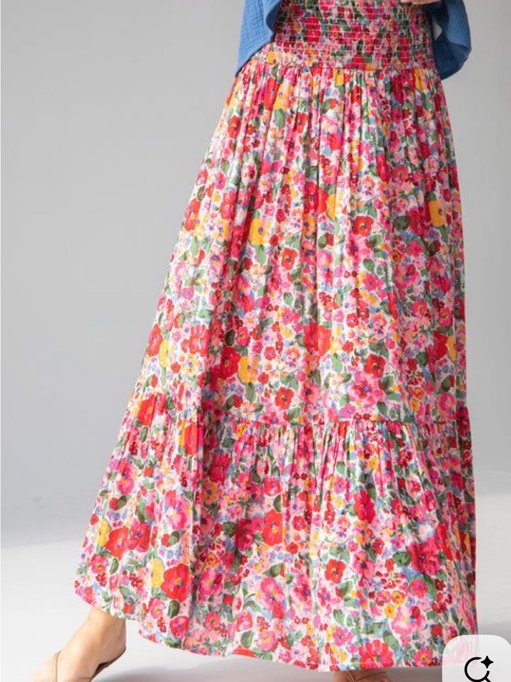 Natural Life red pink floral print skirt & dress